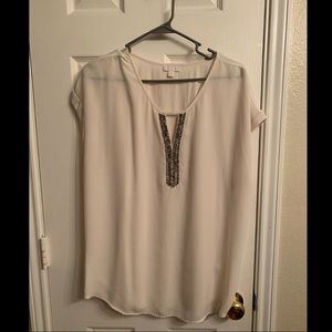 LC beaded neckline blouse